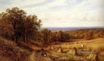 Récolte du paysage Alfred Glendening Peinture à l'huile